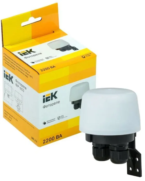 Фотореле ФР 603 2200ВА IP66 бел. IEK LFR20-603-2200-K01
