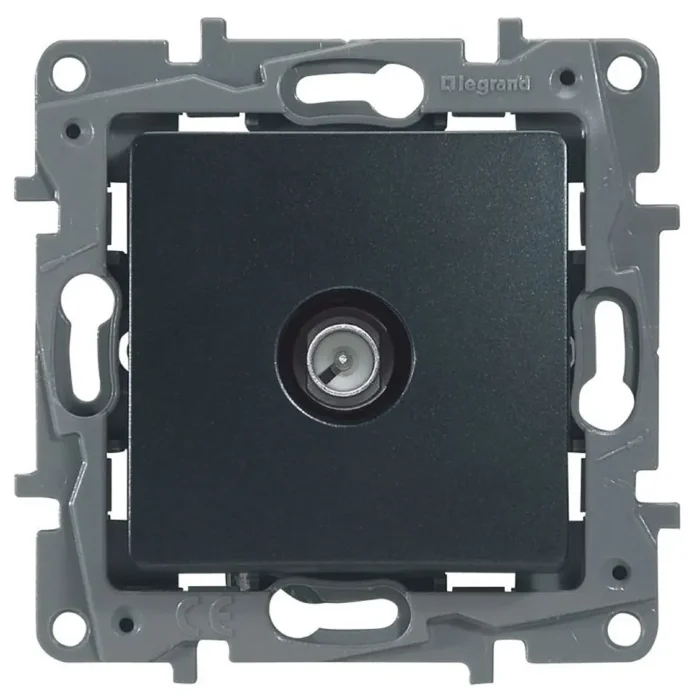 Розетка телевизионная оконечная TV СП Etika 5дБ 5-862МГц механизм антрацит IEK 672665