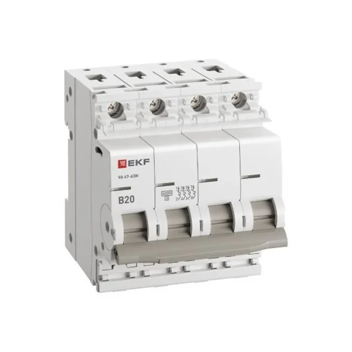 Выключатель автоматический модульный 4п B 20А 6кА ВА 47-63N PROxima EKF M636420B