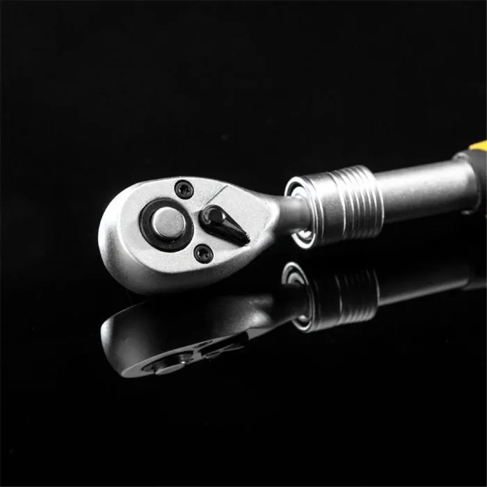 Ключ телескопический трещоточный 1/4 162-210мм CrV двухкомпонентн. рукоятка Kranz KR-12-8413