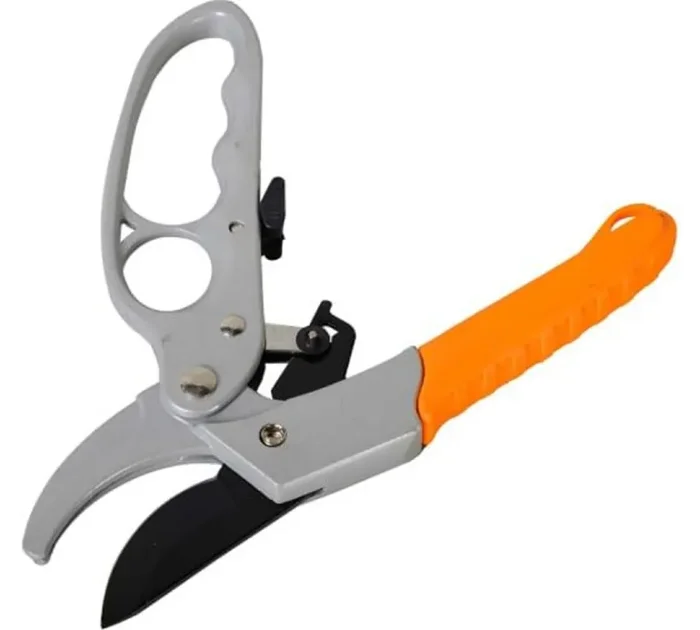 Секатор 200мм возвратная пружина храповый механизм тефлоновое покр. метал. обрезинен. рукоятки Вихрь 73/7/3/3