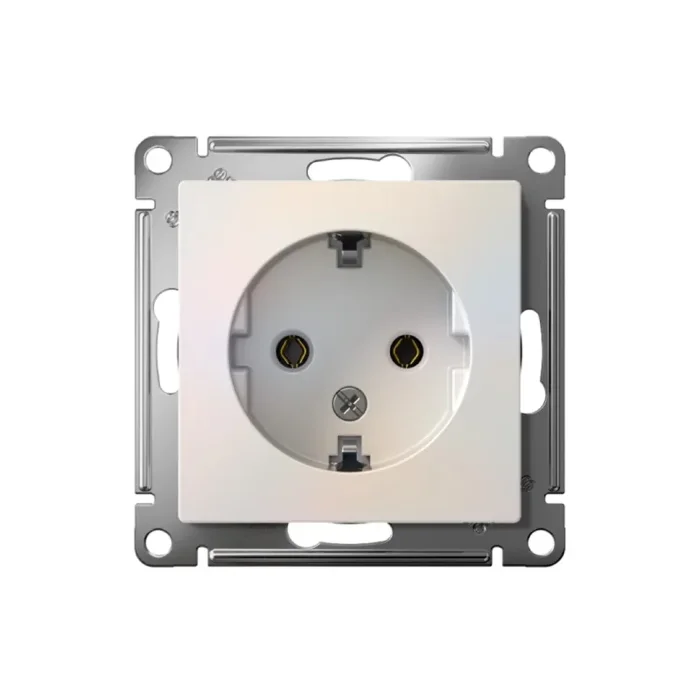 Розетка 1-м СП AtlasDesign 16А IP20 с заземл. механизм жемчуж. SE ATN000443