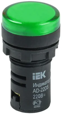Лампа светосигнальная AD22DS d22мм 12В AC/DC зел. KARAT IEK BLS10-ADDS-012-K06