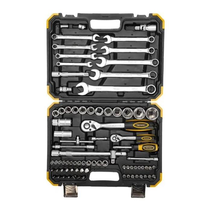 Набор инструментов 1/2 1/4 CrV 82 предмета пластик. кейс Kranz KR-66-6682