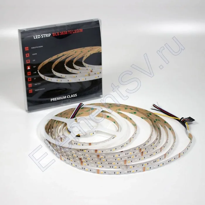 Светодиодная лента Class Premium 3838 72 led/m, RGB+CCT (RGB+white/ warm white), 12V, IP20, А41
