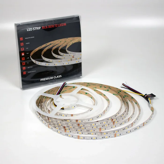 Светодиодная лента Class Premium 3838 72 led/m, RGB+CCT (RGB+white/ warm white), 12V, IP20, А41