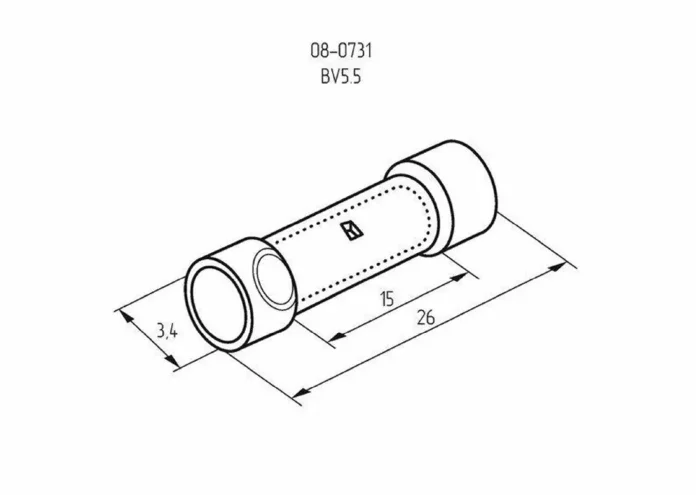 Гильза соединительная изолированная VB 5.5 4-6кв.мм желт. (уп.100шт) Rexant 08-0731