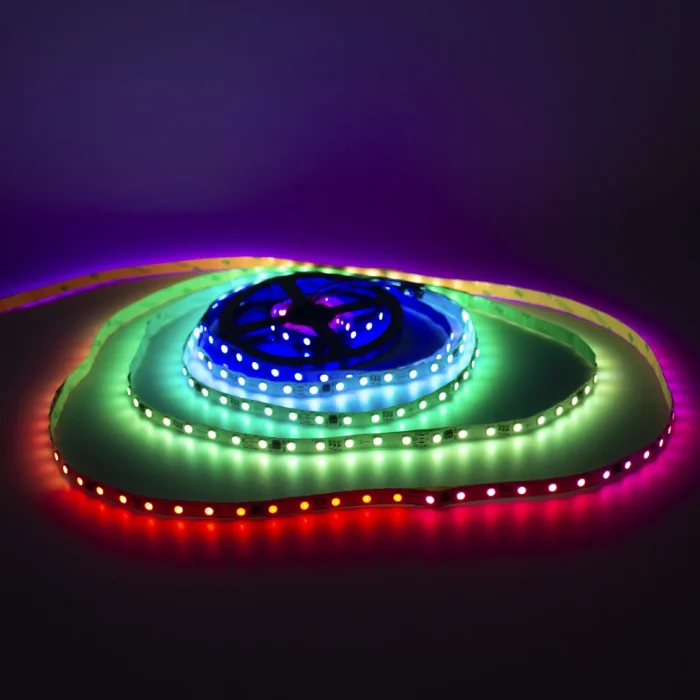 Светодиодная лента 5050, 60 led/m, V700 (RGB-SPI, WS2811, 24V, белый шлейф, IP20)