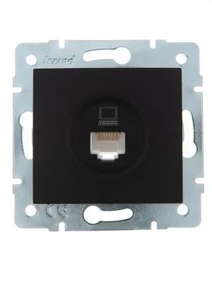 Розетка компьютерная 1-м СП Karina RJ45 механизм черн. бархат LEZARD 707-4288-139