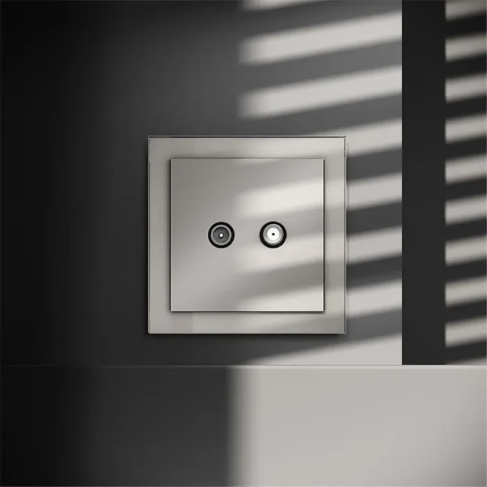 Розетка телевизионная оконечная TV + SAT 2-м СП S70 механизм кашемир Voltum VLS060403