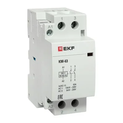 Контактор модульный КМ 63А 2NО (2 мод.) EKF km-2-63-20