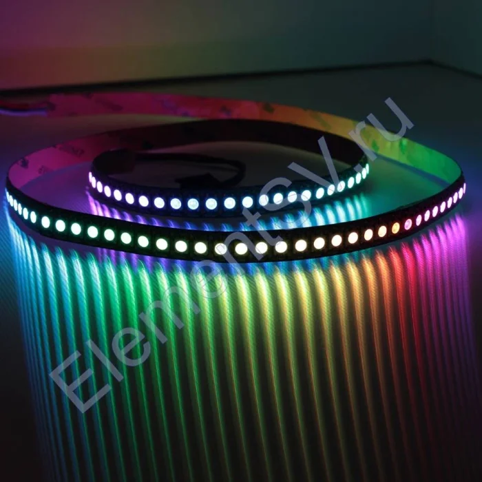 Светодиодная лента LUX class, 5050, 144 led/m, 20W/m, V622, RGB-SPI(WS2812B), 5V, белый шлейф, IP20
