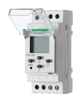 Реле времени PCZ-521 16А 24-264В AC/DC 1 перекл. IP20 1 канал-125 пар включ./выключ. суточн./недел. циклы монтаж на DIN-рейке F&amp;amp;F EA02.002.001