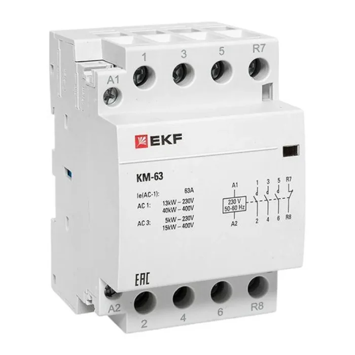 Контактор модульный КМ 63А 3NО+NC (3 мод.) EKF km-3-63-31