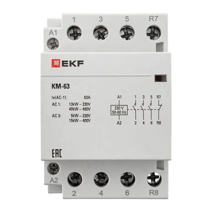 Контактор модульный КМ 63А 3NО+NC (3 мод.) EKF km-3-63-31