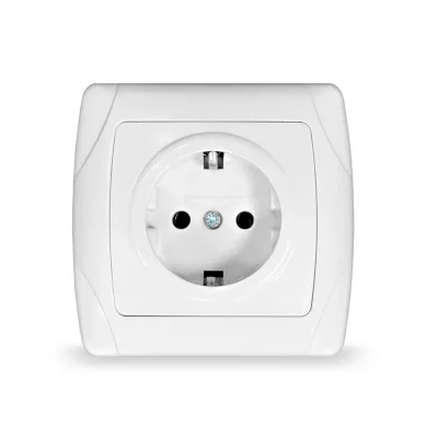 Розетка 1-м СП Маргарита 16А IP20 с заземл. бел. UNIVersal М0028