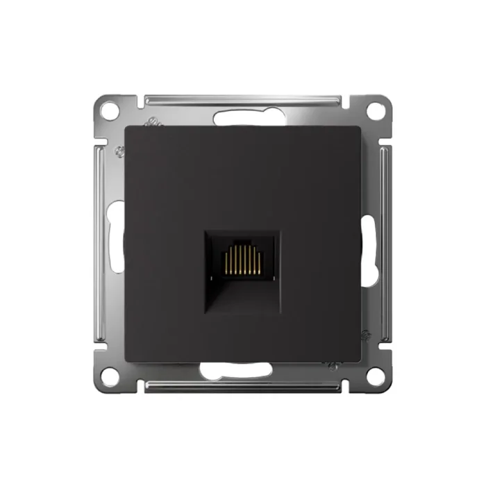 Розетка компьютерная 1-м AtlasDesign RJ45 кат.5E механизм карбон SE ATN001083