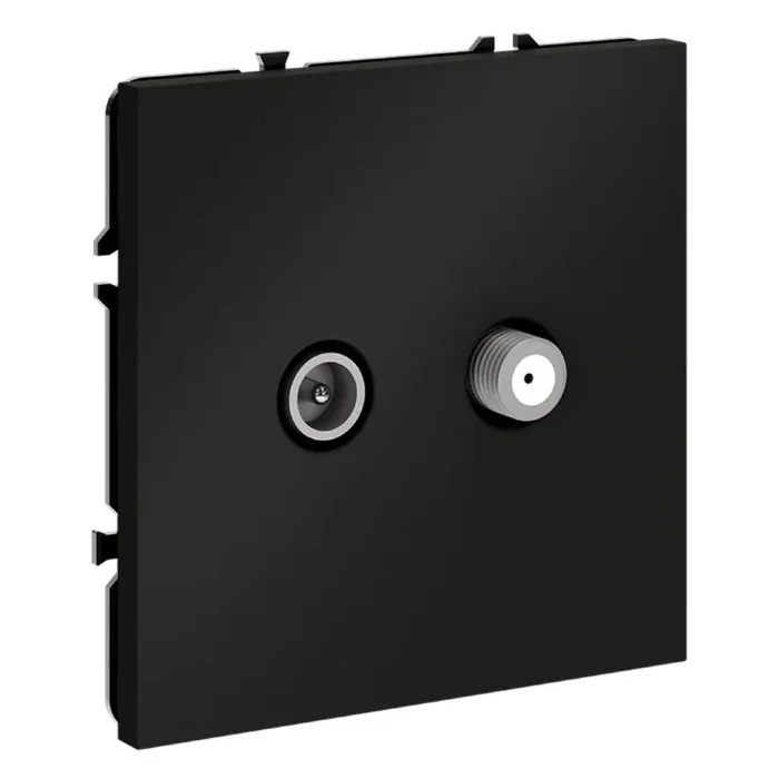 Розетка телевизионная оконечная TV + SAT 2-м СП S70 механизм черн. матов. Voltum VLS060408