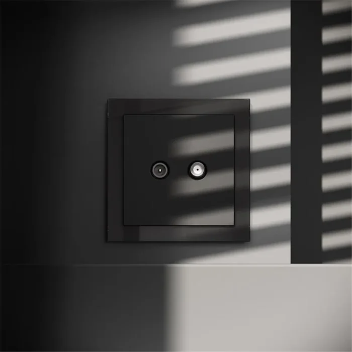 Розетка телевизионная оконечная TV + SAT 2-м СП S70 механизм черн. матов. Voltum VLS060408