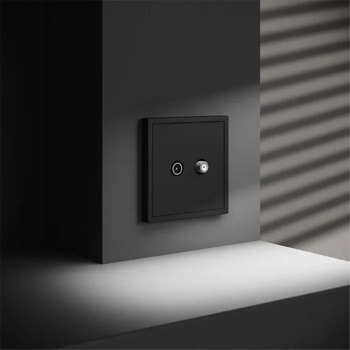 Розетка телевизионная оконечная TV + SAT 2-м СП S70 механизм черн. матов. Voltum VLS060408