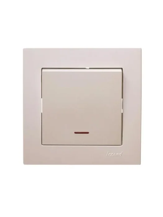 Выключатель 1-кл. 1п СП Vesna 10А IP20 с индикацией механизм крем. LEZARD 742-0388-111