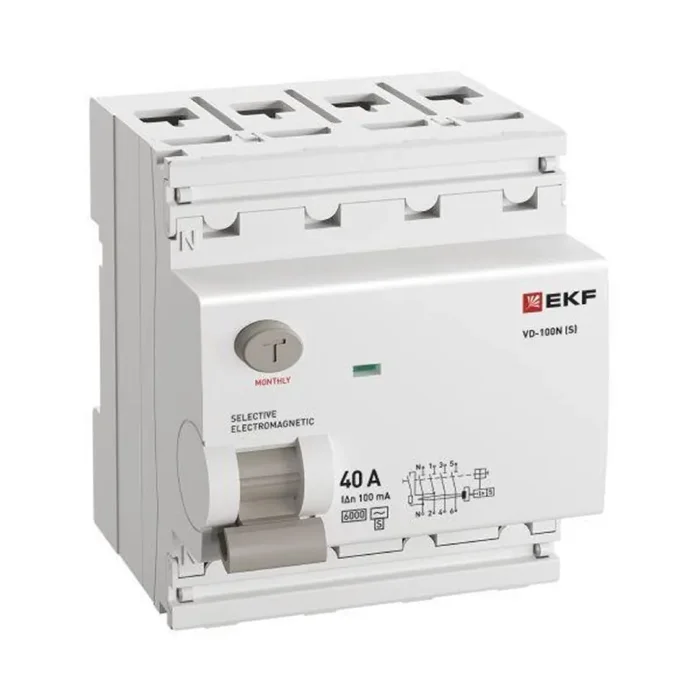 Выключатель дифференциального тока 4п 40А 100мА тип AC 6кА ВД-100N (S) электромех. PROxima EKF E1046MS40100