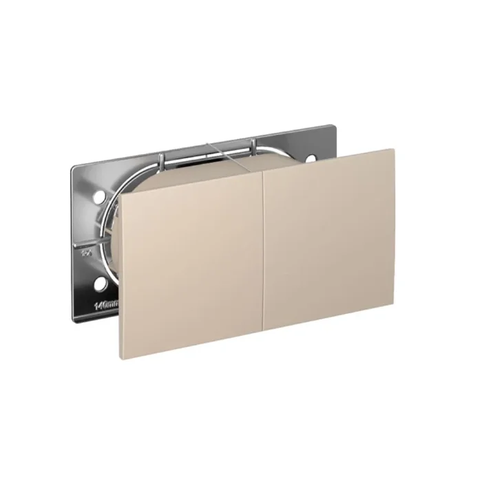 Розетка 2-м. AtlasDesign 16А с заземл. со шторками со сдвиж. крышкой в сборе песочн. SE ATN001228