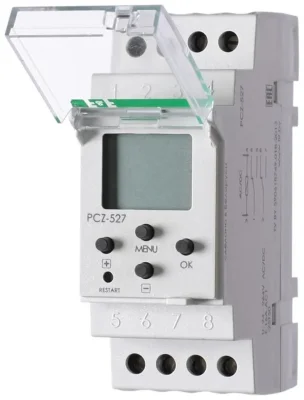 Реле времени астрономическое PCZ-527 2х16А 24-264В AC/DC 2 переключ. контакта IP20 2 канала монтаж на DIN-рейке F&amp;amp;F EA02.002.006