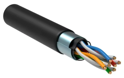 Кабель витая пара F/UTP кат.5E 4х2х24AWG solid LSZH нг(А)-HF черн. (305м) (м) ITK LC3-C5E04-329