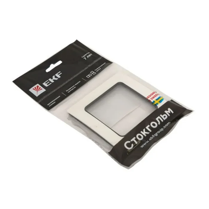 Рамка 1-м Стокгольм бел. с линией цвета черн. PROxima EKF EXM-G-304-10