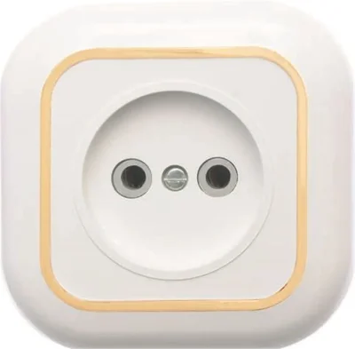 Розетка 1-м СП Валентина РС10-153 10А IP20 бел./зол. Кунцево 7652