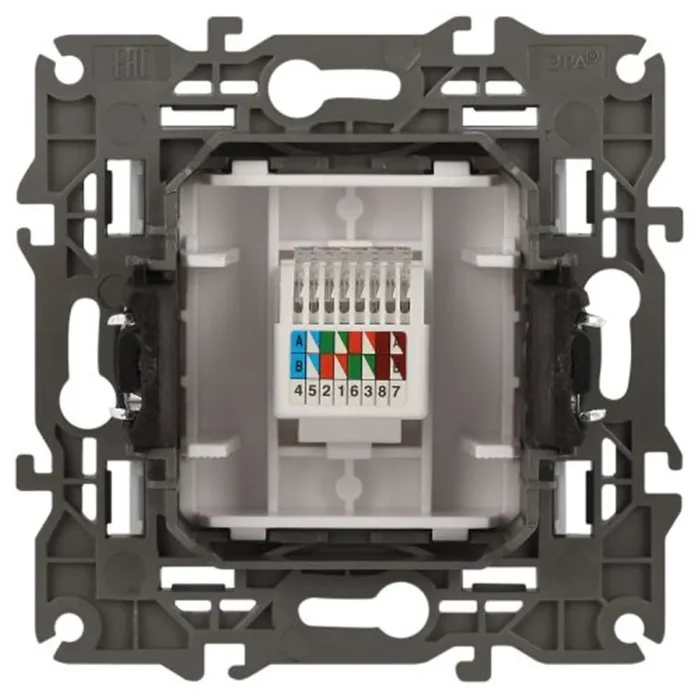 Розетка компьютерная 1-м Elegance 14-3107-01 RJ45 IP20 механизм бел. Эра Б0034302