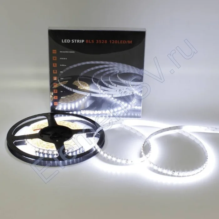 Светодиодная лента Class Premium, 3528, 120 led/m, White, 24V, IP33, А6