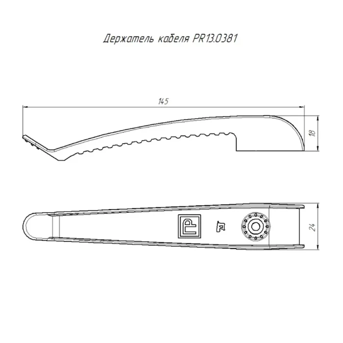Держатель кабеля односторонний для прямого монтажа (уп.20шт) черн. Промрукав PR13.0381