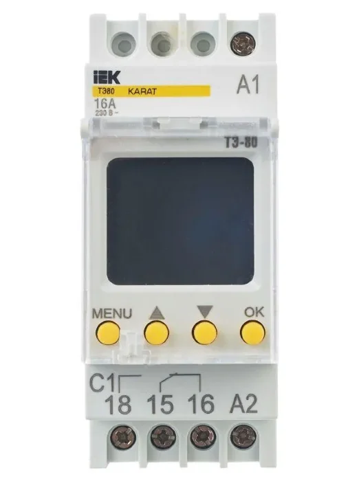 Таймер цифровой ТЭ80 16А 230В на DIN-рейку KARAT IEK MTA10-16-080