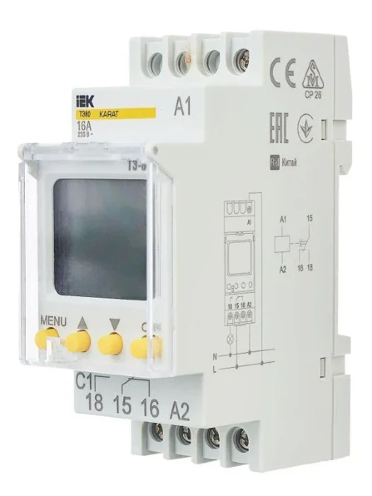 Таймер цифровой ТЭ80 16А 230В на DIN-рейку KARAT IEK MTA10-16-080