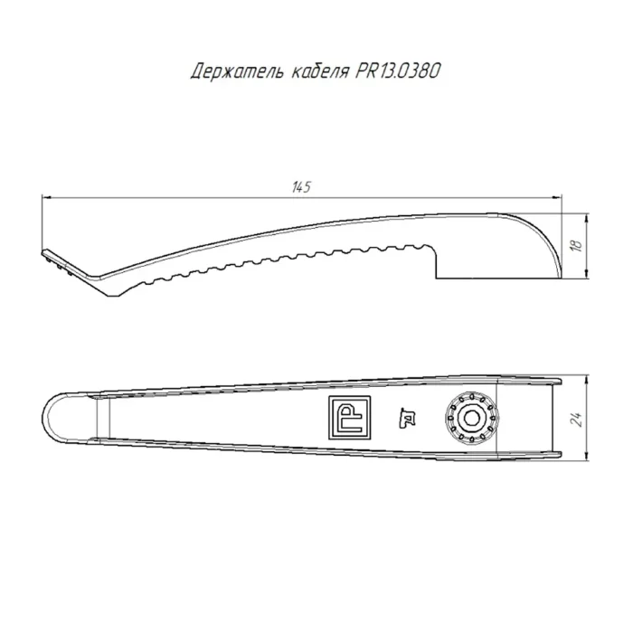Держатель кабеля односторонний для прямого монтажа (уп.20шт) сер. Промрукав PR13.0380