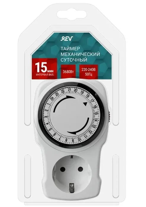 Таймер суточный мех. с заземл. 3.5кВт REV 66987 2