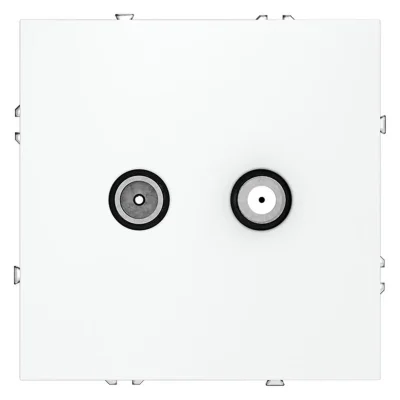 Розетка телевизионная оконечная TV + SAT 2-м СП S70 механизм бел. матов. Voltum VLS060402