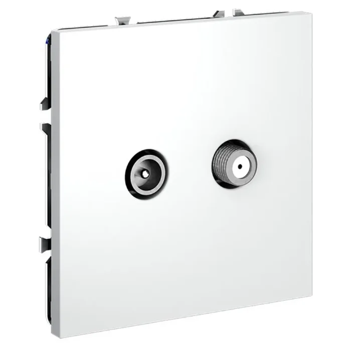 Розетка телевизионная оконечная TV + SAT 2-м СП S70 механизм бел. матов. Voltum VLS060402