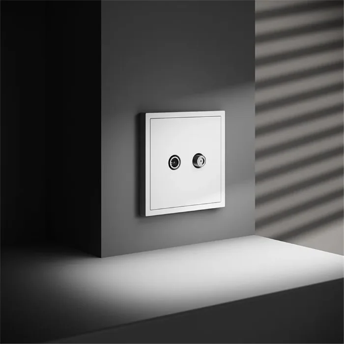 Розетка телевизионная оконечная TV + SAT 2-м СП S70 механизм бел. матов. Voltum VLS060402