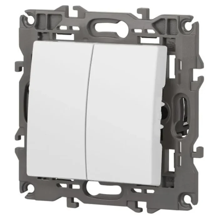 Выключатель 2-кл. СП Elegance 14-1104-01 10А IP20 250В 10AX механизм бел. Эра Б0034229