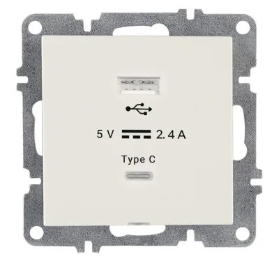 Розетка LAVIN/KAREN USB + TYPE-C механизм бел. ARVIA 50 01 1000 304