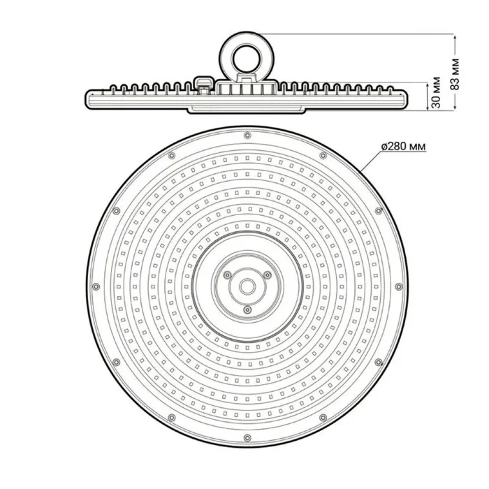 Светильник светодиодный PHB NLO 02 100Вт 5000К IP65 90град. ДСП для высоких пролетов (high bay) Pro JazzWay 5040397