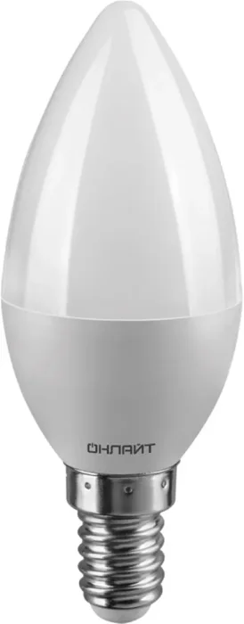 Лампа светодиодная 71 632 OLL-C37-8-230-2.7K-E14-FR 8Вт свеча 2700К тепл. бел. E14 800лм 176-264В ОНЛАЙТ 71632