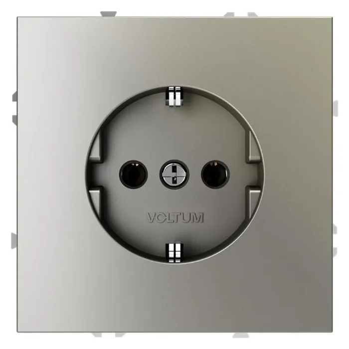 Розетка 1-м СП S70 16А с заземл. механизм шелк Voltum VLS040104