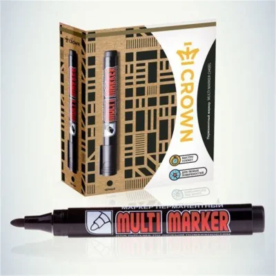 Маркер перманентный &quot;Multi Marker&quot; 3мм пулевидный черн. Crown Б0048239