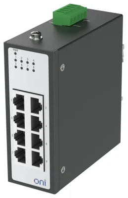 Коммутатор промышленный неуправляемый ISU-430 Ethernet 8 портов 10/100BaseT разъем RJ45 24В AC/12/24/48В DC с резервированием ONI ISU-430-8FE0000000000
