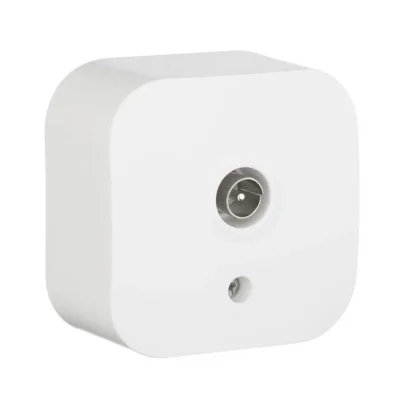 Розетка телевизионная TV 1-м ОП Quteo IP20 с топологией &quot;звезда&quot; бел. IEK 782215