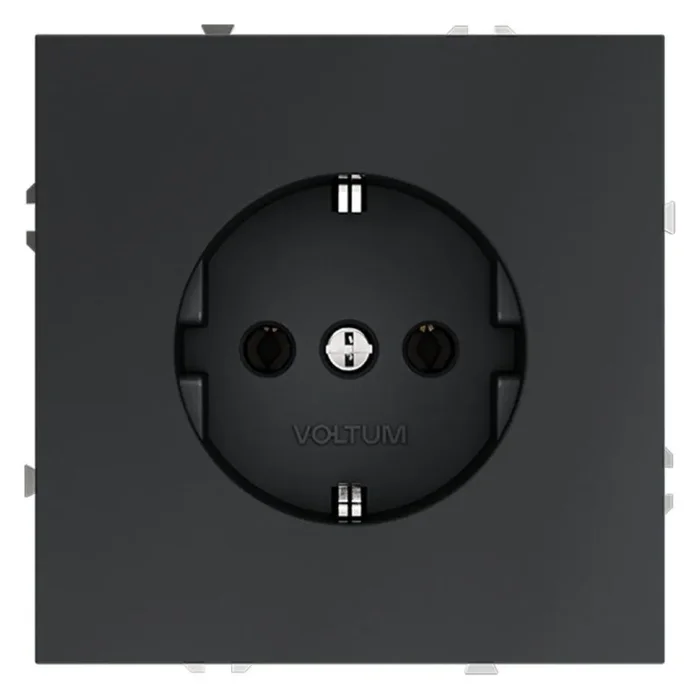 Розетка 1-м СП S70 16А с заземл. механизм графит Voltum VLS040107